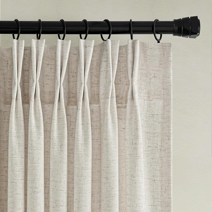 Memory Trained Pinch Pleated Curtains 102 Inches Long, Viral Linen Pinch Pleat - Image 10