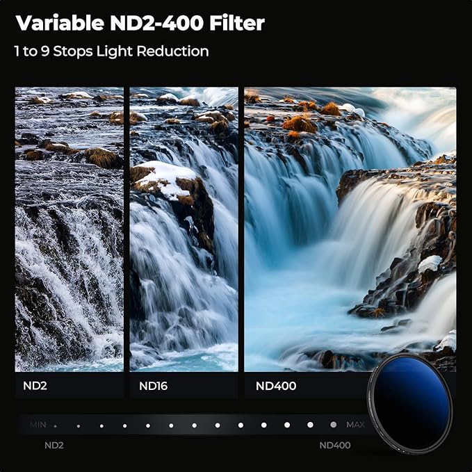 K&F CONCEPT 46mm Variable ND Lens Filter ND2-ND400 18 Multi-Layer Coatings - Image 3
