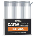 Everest Ultra Slim Cat6a Ethernet Patch Cables 7ft Gray by EverestMediaSolutions
