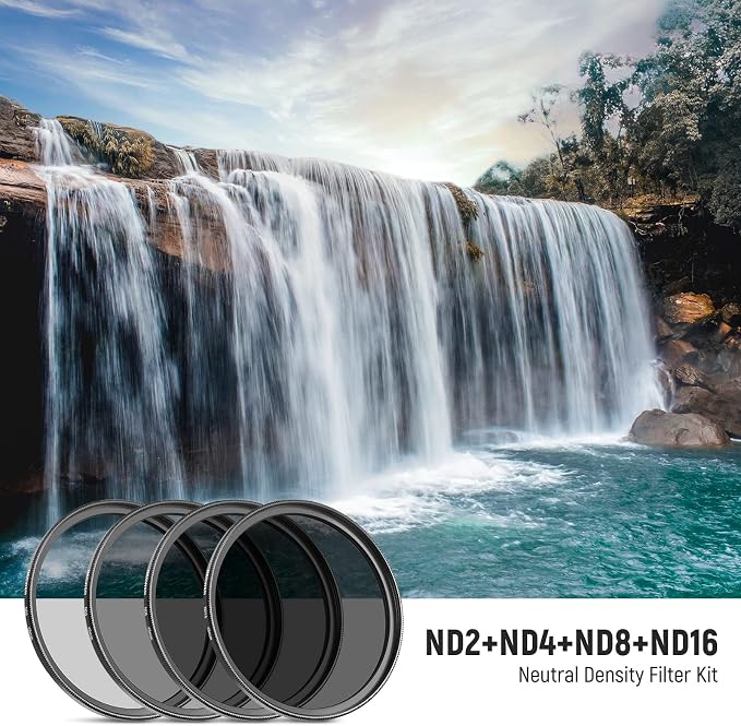 NEEWER 49mm ND Lens Filter Kit: ND2 ND4 ND8 ND16, Lens Cleaning Pen, Filter - Image 2