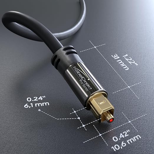 KabelDirekt TOSLINK – Optical Audio Cable – 1.5ft – Fiber Optic Cord, S/PDIF - Image 7