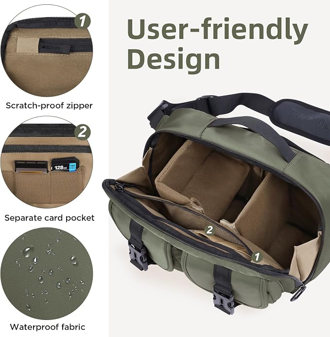 TAAOKA Camera Sling Bag, DSLR Camera Bag - Image 3