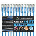 CableGeeker Patch Cables Cat6a 14ft Slim, Cat6 Ethernet Patch Cable 10G Support by CableGeeker
