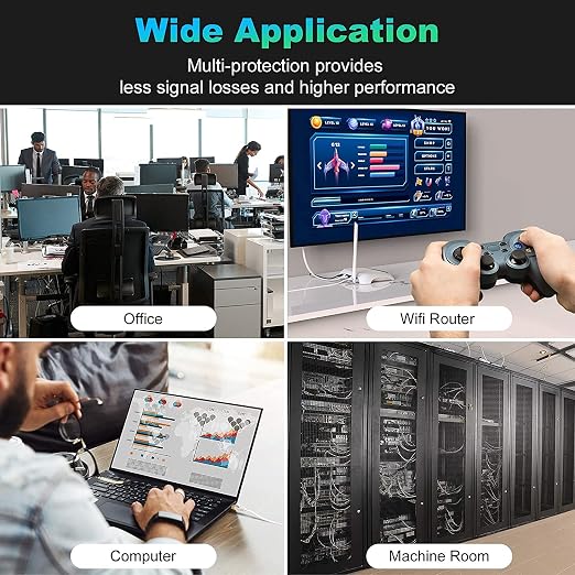 Folishine Ethernet Cable 25 ft, Supports Cat 8/ Cat 7 High Speed Flat Design - Image 7