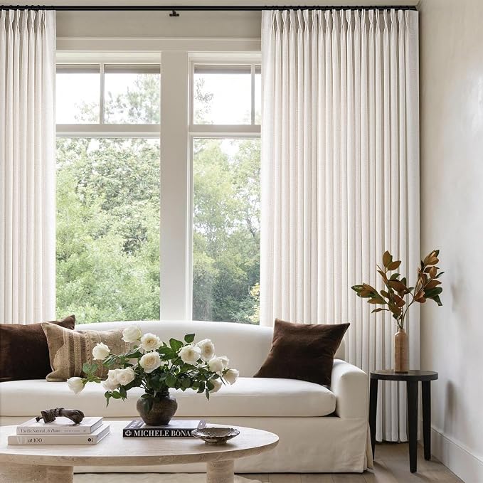 Memory Trained Pinch Pleated Curtains 120 Inches Long, Viral Linen Pinch Pleat - Image 5