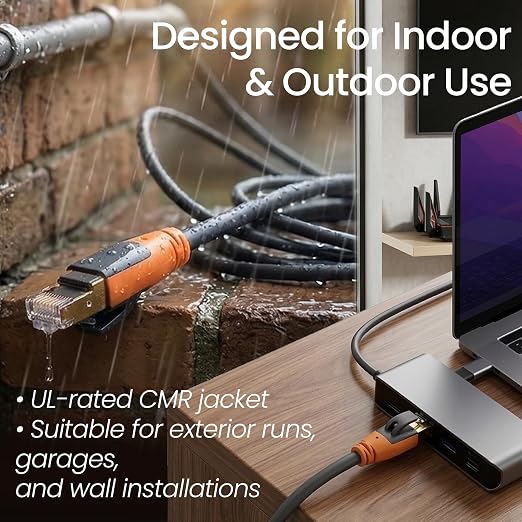Cat 8 Ethernet Cable 10ft, High Speed LAN Cables 40Gbps 2000MHz Shielded - Image 11