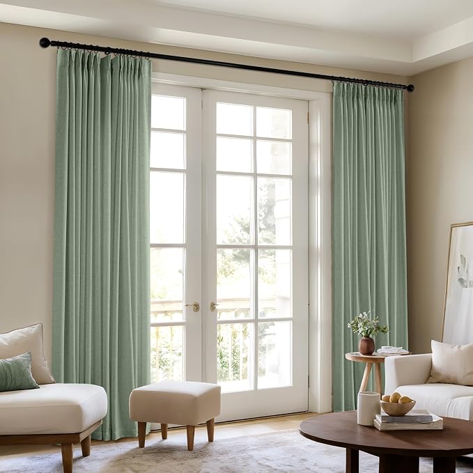 Memory Trained Pinch Pleated Curtains 120 Inches Long, Viral Linen Pinch Pleat - Image 3