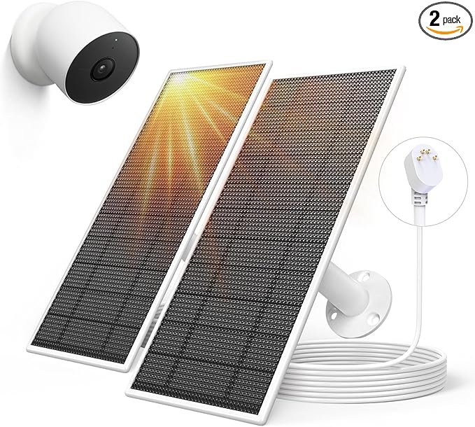 Solar Panel for Google Nest Camera, 5W Solar Power Charger for Nest Camera by Aiobuvr