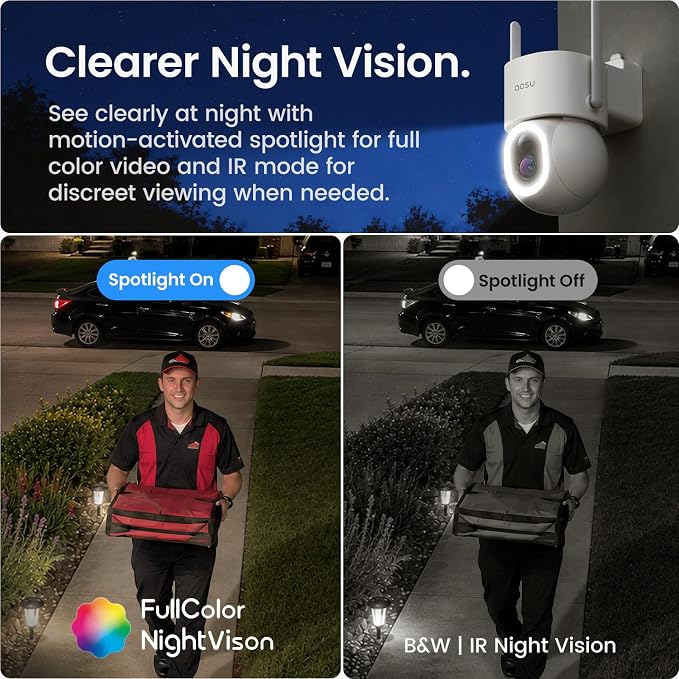 aosu SolarCam D1 Max 4-Cam Kit, 4K Solar Security Cameras Wireless Outdoor - Image 3