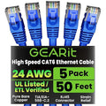 GEARit Cat 6 Ethernet Patch Cable 50 ft Blue by GEARit