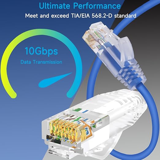 Cat6a Slim Ethernet Patch Cable 6 ft, Cat6a Patch Cable - Image 2