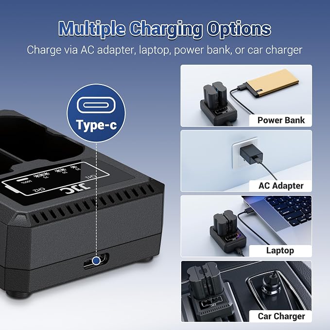 JJC EN-EL14a EN-EL14 Battery Charger USB Dual Slot - Image 5