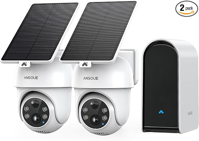ANSQUE Security Cameras Wireless Outdoor Home System, 2 Camera Kit, No by ANSQUESecurity