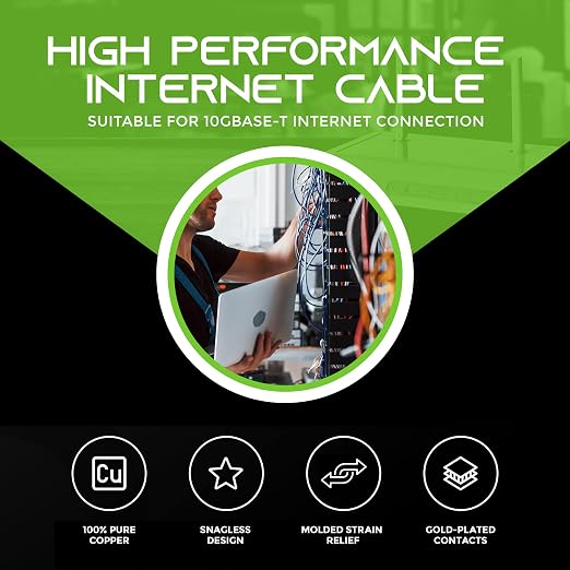 GEARit Cat 6 Ethernet Patch Cable 10 ft Blue - Image 2
