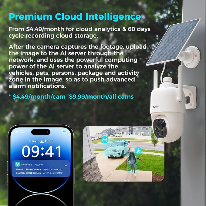 Vicohome 2CQ1 AI 2K Solar Security Camera Wireless Outdoor, Battery Powered - Image 4