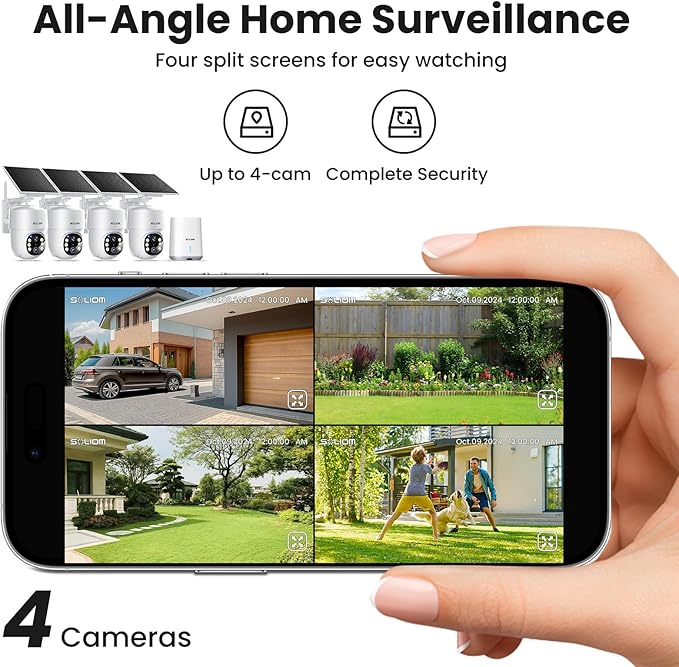 SOLIOM- 5MP Security Cameras Wireless Outdoor, No Subscription & Solar Powered - Image 6