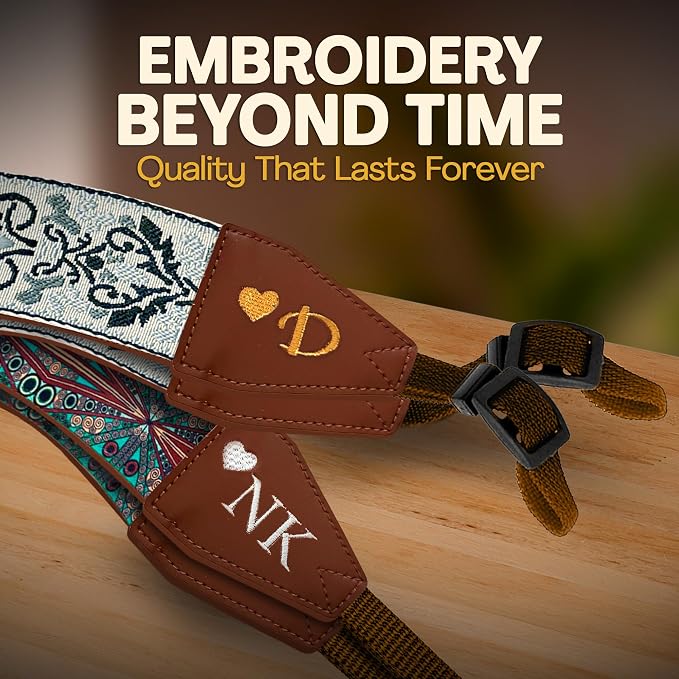 Art Tribute Custom Retro White Camera Strap - Image 3