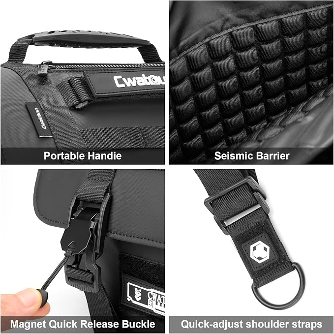 Cwatcun Camera Sling Bag, Waterproof Multifunction Photography Tactica Camera - Image 7