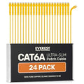 Everest Ultra Slim Cat6a Ethernet Patch Cables 2ft Yellow by EverestMediaSolutions