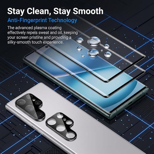 2 Pack Galaxy S22 Ultra Screen Protector, HD Clear Tempered Glass, 2 Pack - Image 2