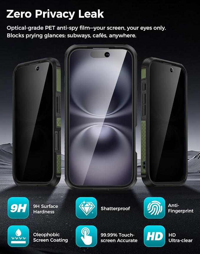 Goton for iPhone 16 Case with Privacy Tempered Glass Screen Protector & Camera - Image 5