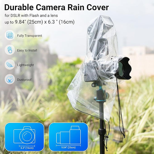 2 Pack Camera Rain Cover with Flash Clear Dust Proof Sleeve Protection - Image 2