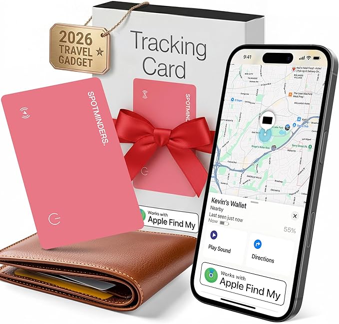 SPOTMINDERS Apple MFi Certified Wallet Tracker Card by Spotminders