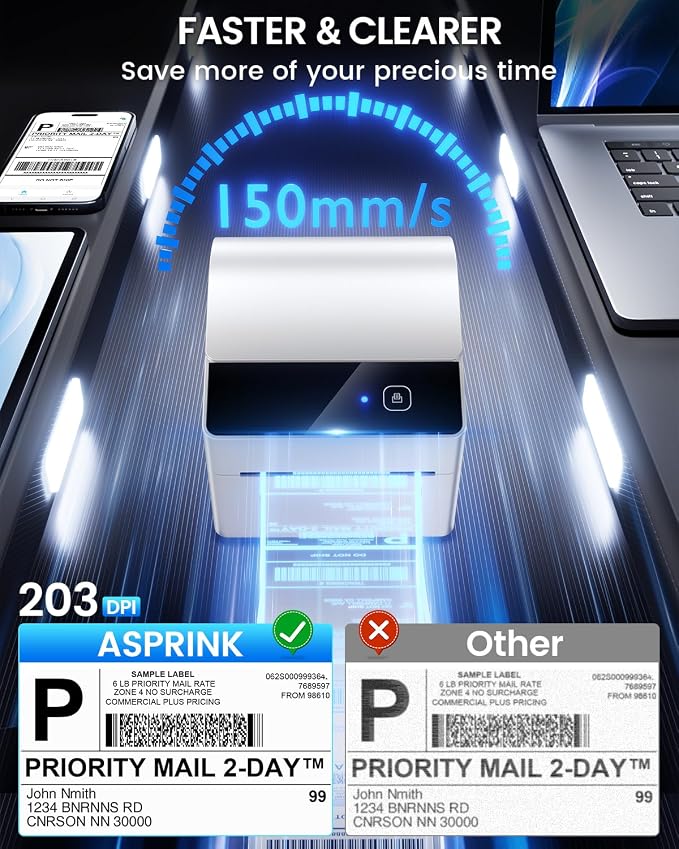 ASprink Bluetooth Shipping Label Printer 4x6 Thermal Label Printer - Image 5