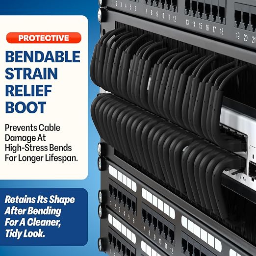 Everest Ultra Slim Cat6a Ethernet Patch Cables 7ft Black - Image 3