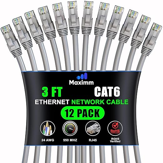 Maximm Cat 6 Ethernet Cable - 3 ft by MaximmCable
