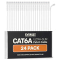 Everest Ultra Slim Cat6a Ethernet Patch Cables 6ft White by EverestMediaSolutions