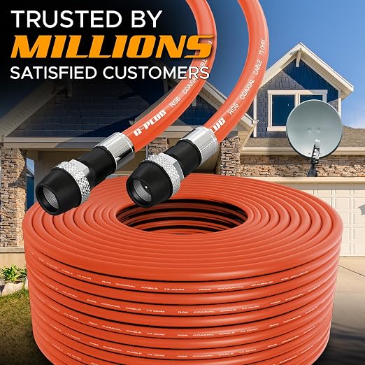G-PLUG RG6 Coaxial Cable 100FT – Triple Shielded, Waterproof, 75 Ohm - Image 5