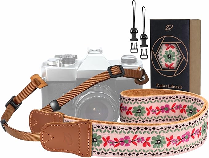 Padwa Lifestyle Embroidered Floral Camera Strap by PadwaLifestyleCameraStrap