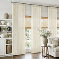 Cream Beige Pinch Pleated Linen Curtains 96 Inch 4 Panels Set by Twodrapes