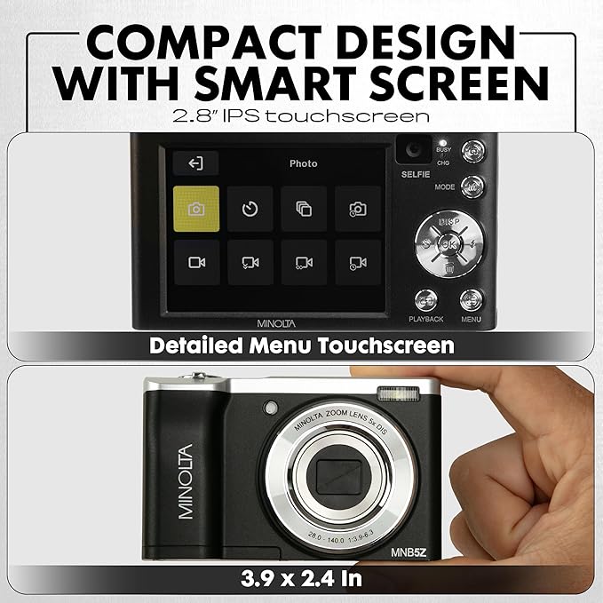 Minolta 56MP Dual Lens Digital Camera – 5X Optical Zoom, 5K Ultra HD Video - Image 7