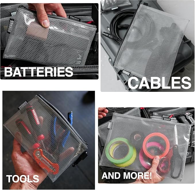 GOBAGS Air Production Medium Clear Zipper Pouch – Cable Organizer & Travel Gear - Image 4