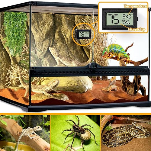 2 PCS Rectangle Reptile Thermometer and Humidity Gauge - Image 2