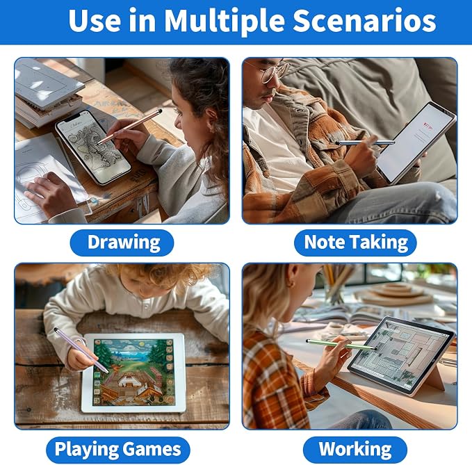 Stylus Pen for Touchscreen, 2-in-1 High Sensitivity & Accuracy | Rubber tip - Image 7