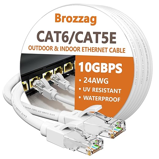 Ethernet Cable 35ft For Cat6/Cat5E, 10Gbps Compatible by Brozzag