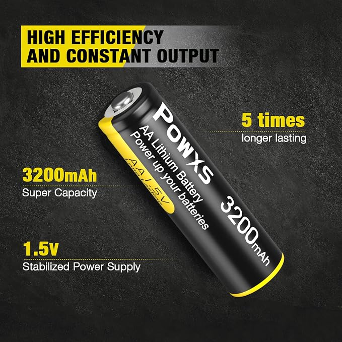 POWXS AA Lithium Batteries, Video Doorbell, Flashlight, Remote Control - Image 2