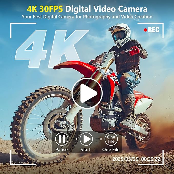 4K Digital Camera for Photography Autofocus, Upgraded 64MP WiFi Vlogging Camera - Image 2