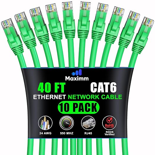 Maximm Cat 6 Ethernet Cable 40 ft by MaximmCable