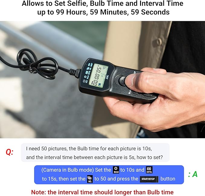 JJC Intervalometer Timer Remote Shutter Release Time Lapse - Image 3