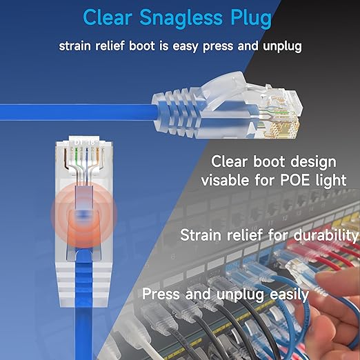 Cat6a Slim Ethernet Patch Cable 5 ft, Cat6a Patch Cable - Image 4