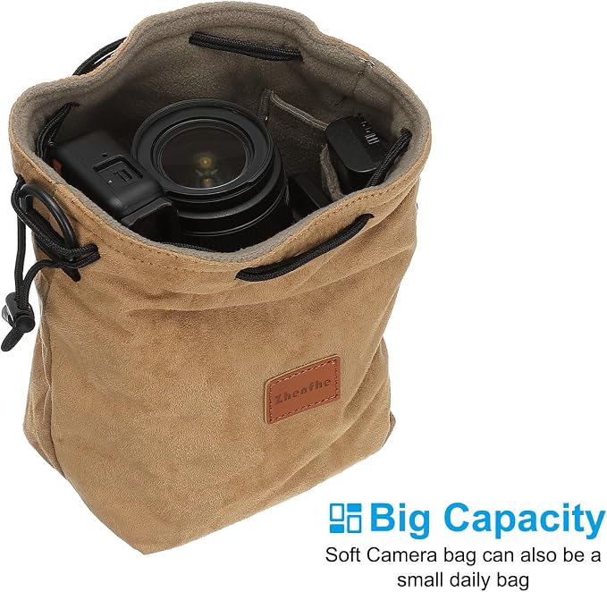PATIKIL 6.3 x 4.3 Inch Camera Lens Pouch, S Size Drawstring Lens Case Flannel - Image 4