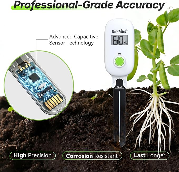 RAINPOINT Smart Digital Wireless Plant Moisture Meter Houseplant Indoor - Image 6