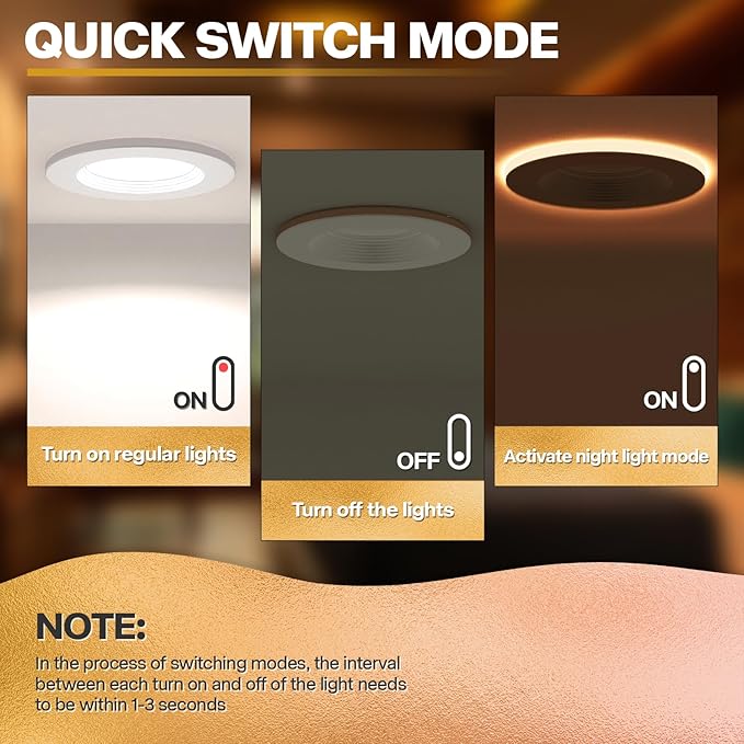 POWERASIA 1 Pack 4 Inch LED Can Lights - Image 4