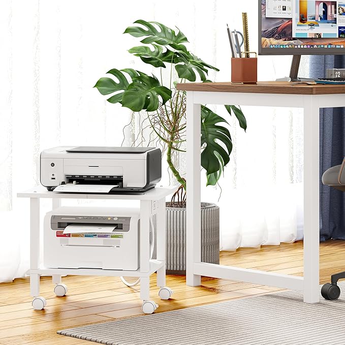 TUTOTAK 2 Tier Printer Stand, Rolling Printer Cart - Image 4