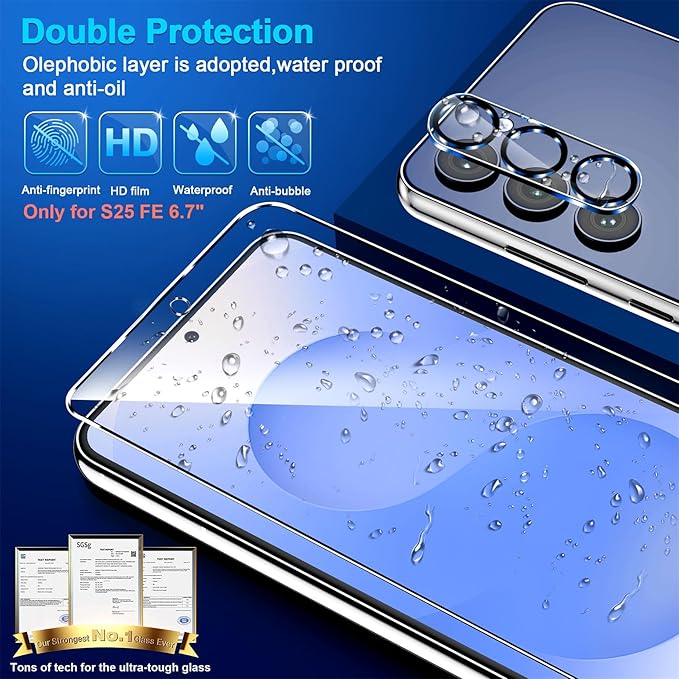 firtstnow 3 Pack for Samsung Galaxy S25 FE Screen Protector Tempered Glass + 3 - Image 6