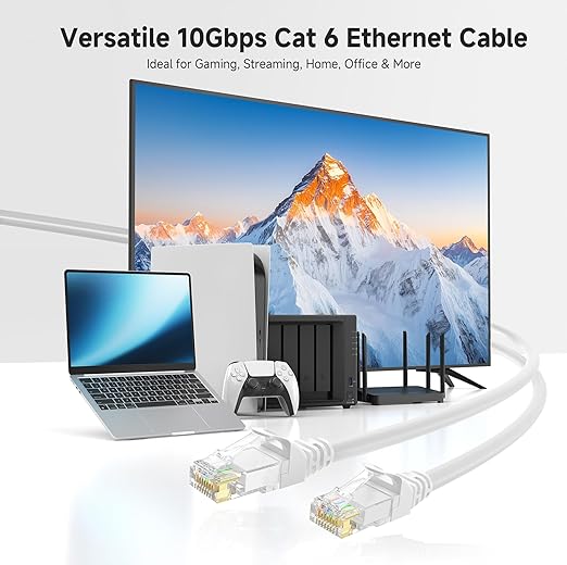 Cable Matters 10Gbps 5-Pack Snagless Short Cat 6 Ethernet Cable - 3ft - Image 2